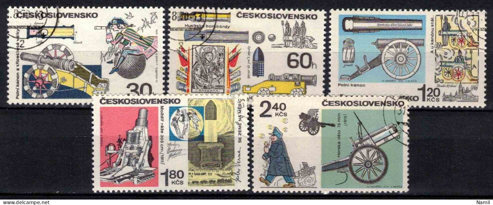 Tchécoslovaquie 1970 Mi 1946-50 (Yv 1790-4, Obliteré - Usados