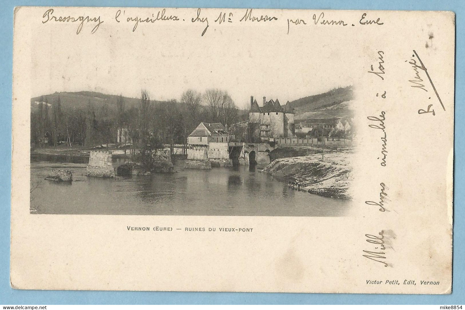 1295   CPA   VERNON  (Eure)  Ruines Du Vieux-Pont   1902   +++++++++ - Vernon