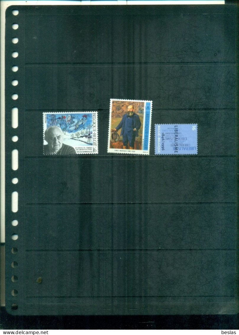 BELGIQUE E.MAYRISCH-PARTI LIBERAL-JOURNEE DU TIMBRE 96 3 VAL NEUFS A PARTIR DE 0.75 EUROS - Unused Stamps