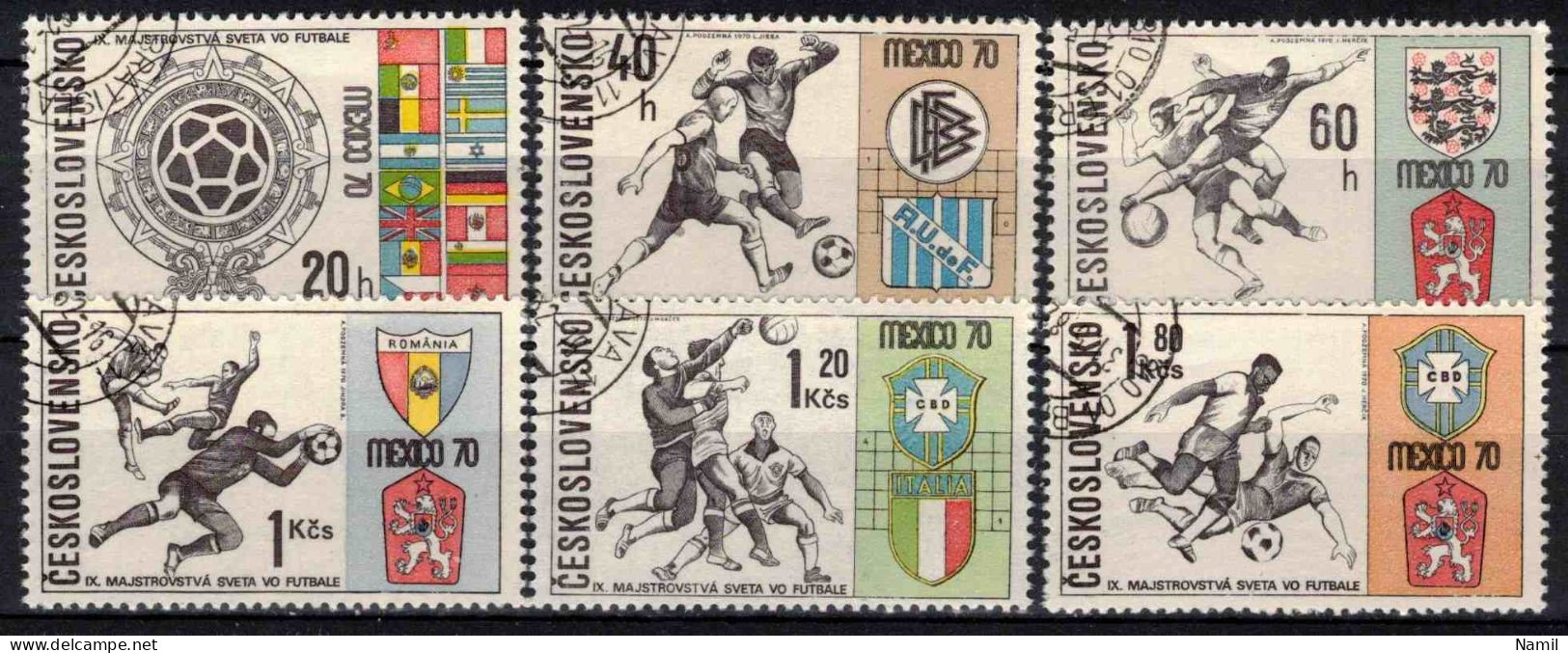 Tchécoslovaquie 1970 Mi 1958-63 (Yv 1802-7, Obliteré - Usados