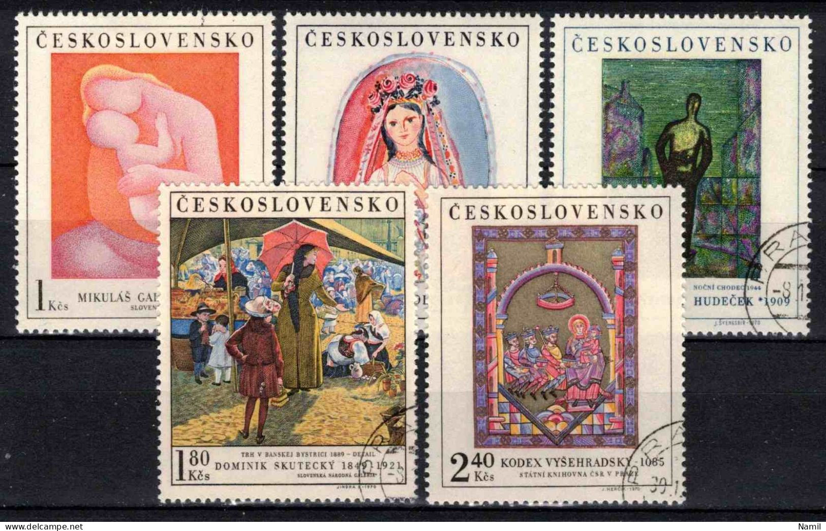 Tchécoslovaquie 1970 Mi 1965-9 (Yv 1809-13), Obliteré - Oblitérés