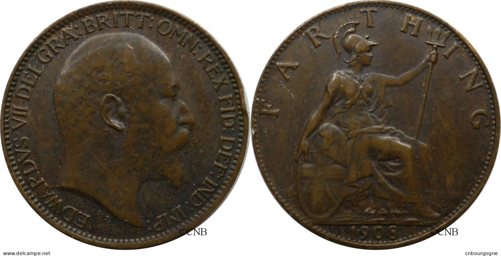 Royaume-Uni - Edward VII - Farthing 1908 - TTB+/AU50 - Mon6182 - B. 1 Farthing