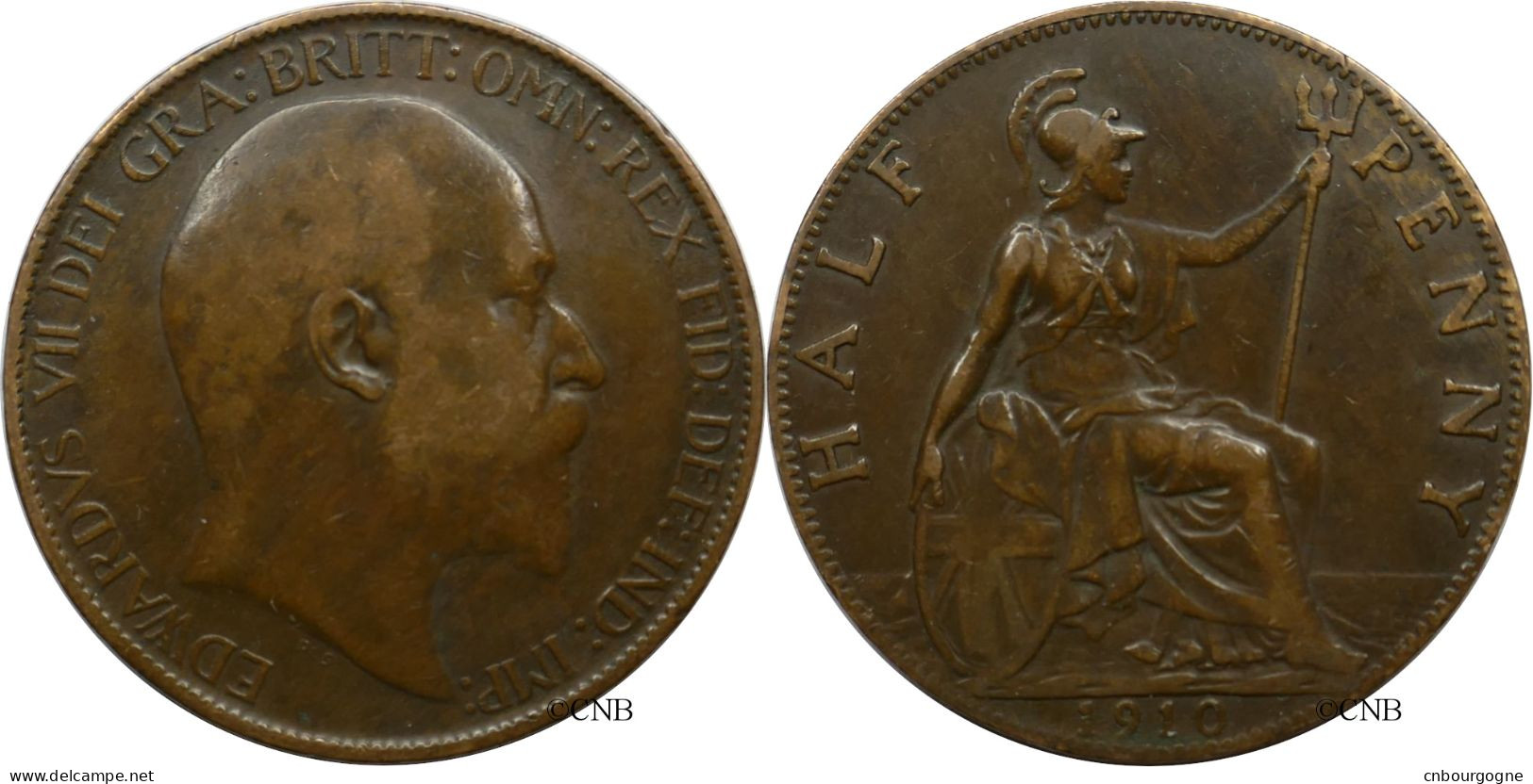 Royaume-Uni - Edward VII - Half Penny 1910 - TTB/XF40//TTB/XF45 - Mon6183 - C. 1/2 Penny