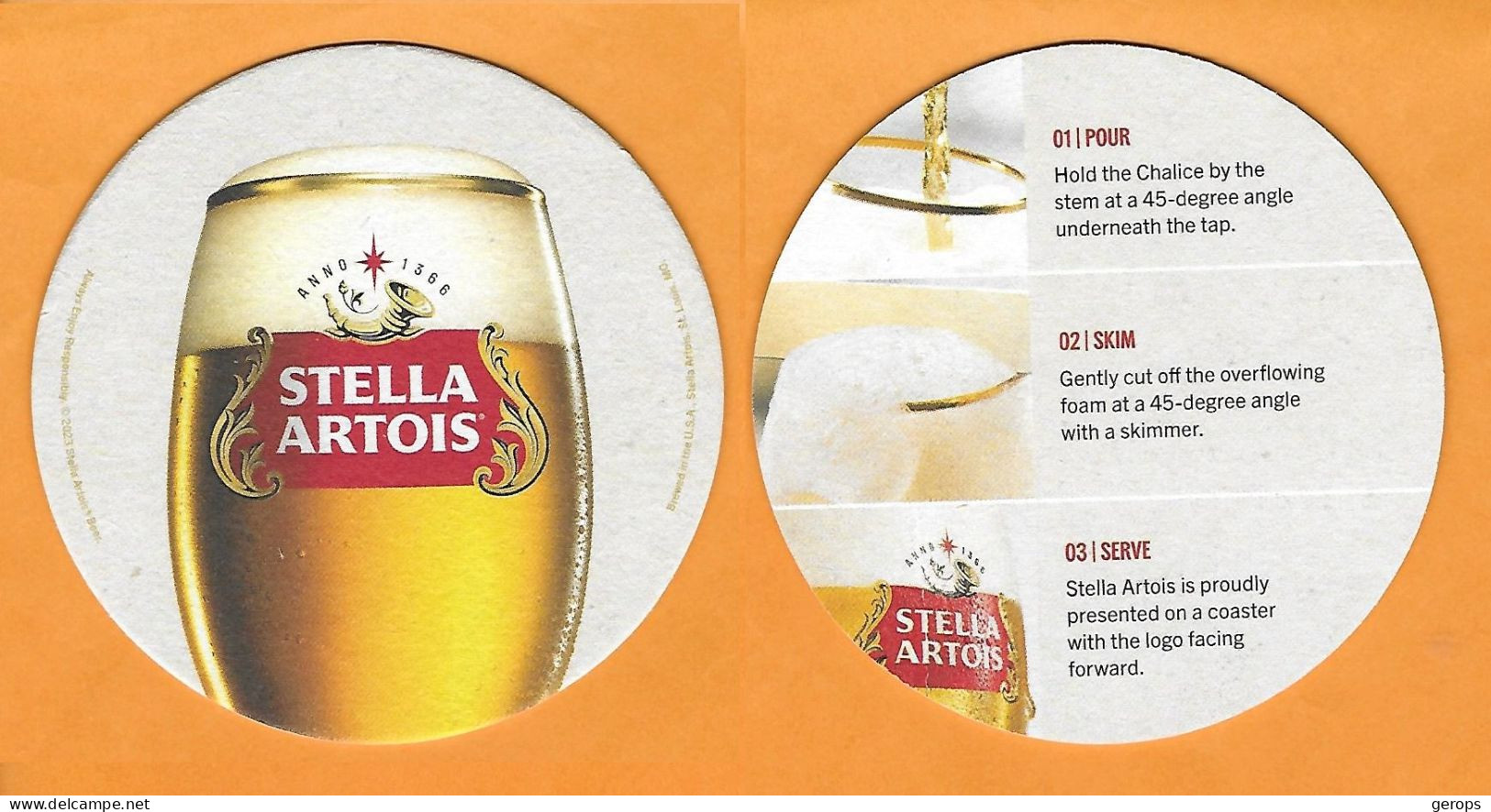 1a  Stella Artois 2023  (Export Verenigde Staten) - Sotto-boccale