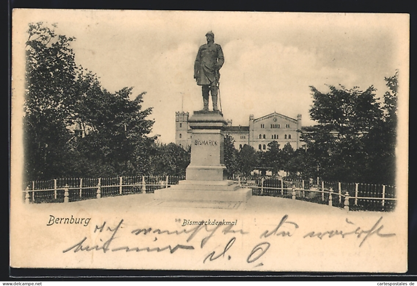 AK Bernburg, Bismarck Denkmal  - Bernburg (Saale)