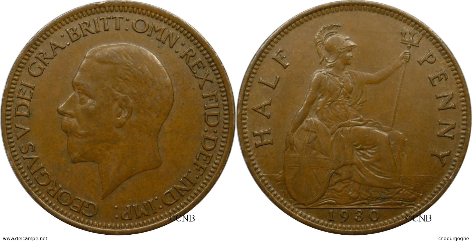 Royaume-Uni - George V - Half Penny 1930 - SUP/AU55 Brown - Mon6186 - C. 1/2 Penny