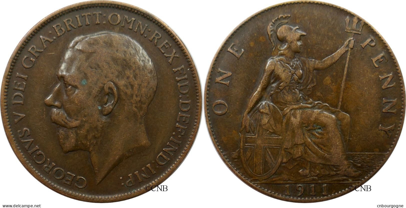 Royaume-Uni - George V - One Penny 1911 - TTB/XF40 - Mon4967 - D. 1 Penny