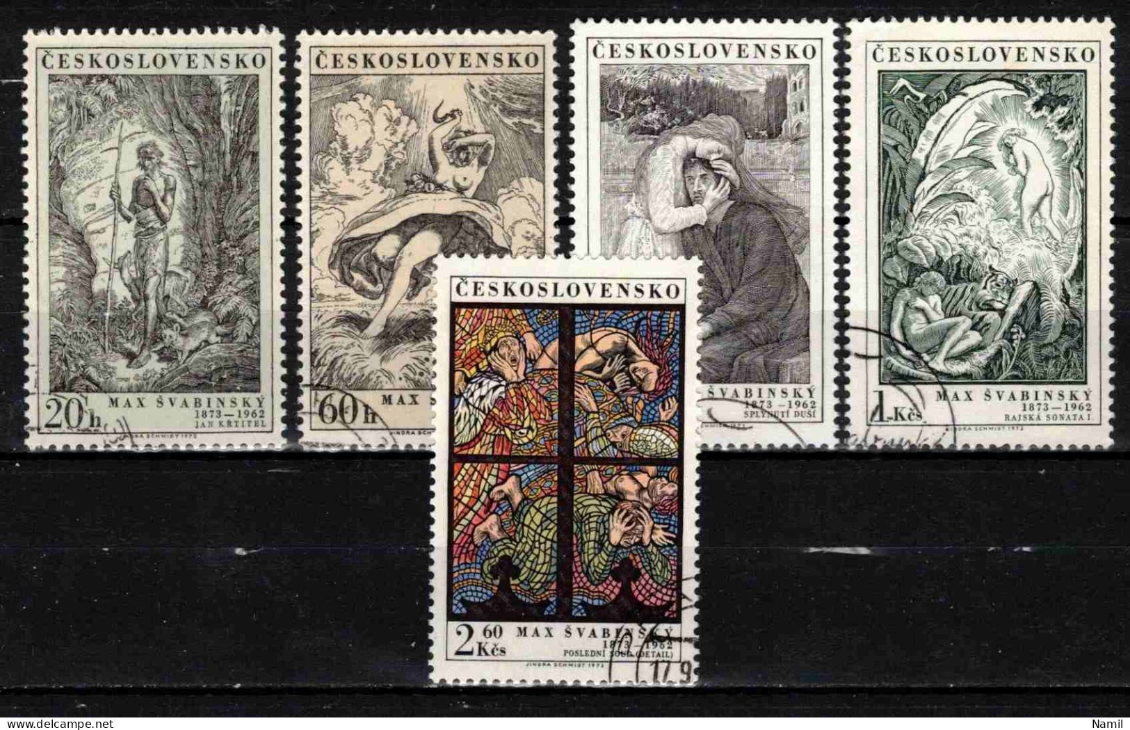 Tchécoslovaquie 1973 Mi 2160-4 (Yv 2005-9), Obliteré - Usati