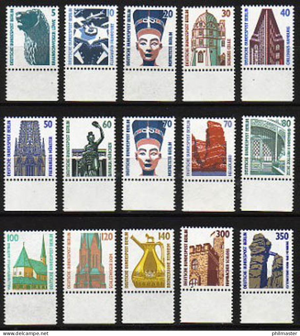 793ff SWK 15 Werte, Unterrand-Satz ** - Unused Stamps