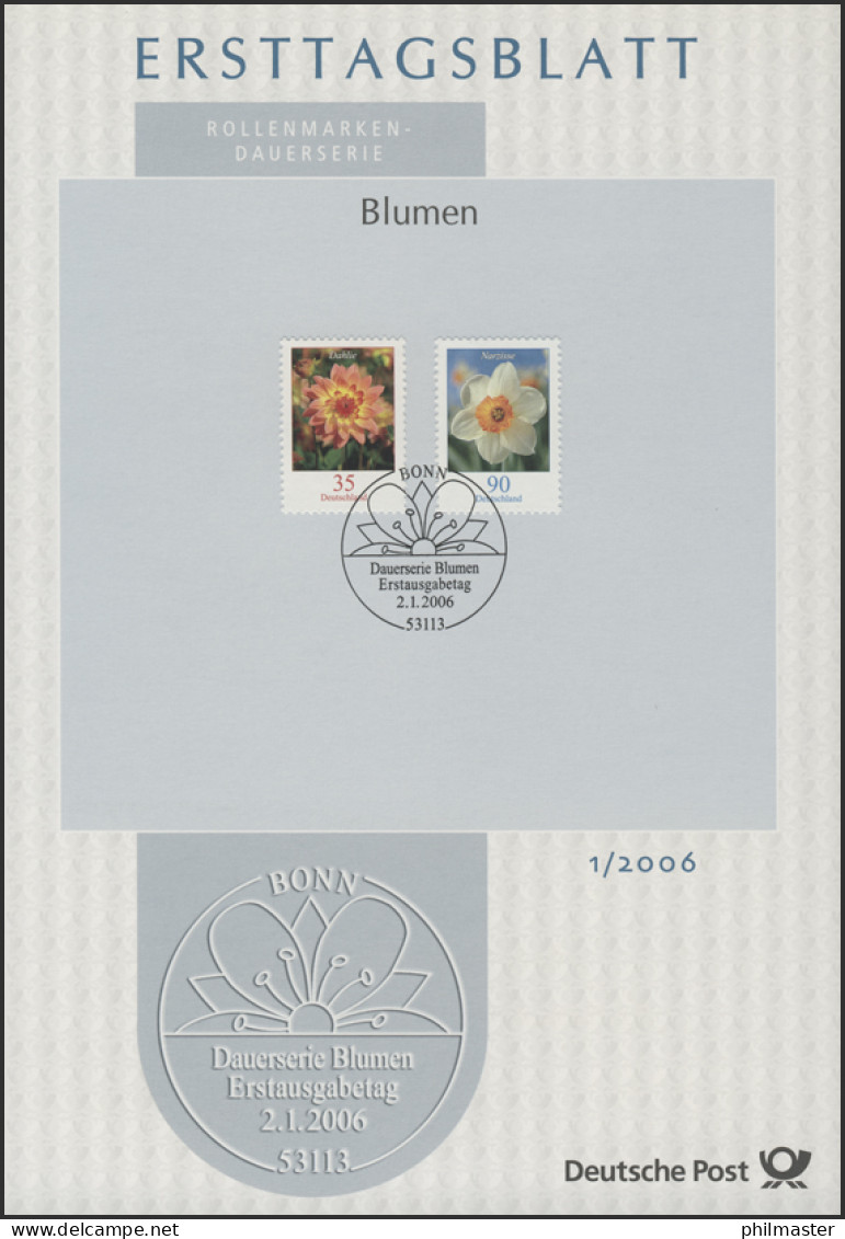 ETB 01/2006 Blumen, Dahlie 0,35 Euro / Narzisse 0,90 Euro - 2001-2010