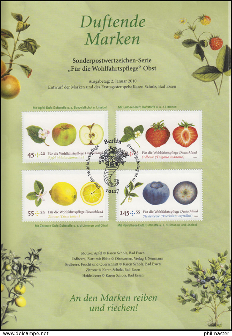 2769-2772 Wohlfahrt Duftendes Obst - EB 1/2010 - Altri & Non Classificati