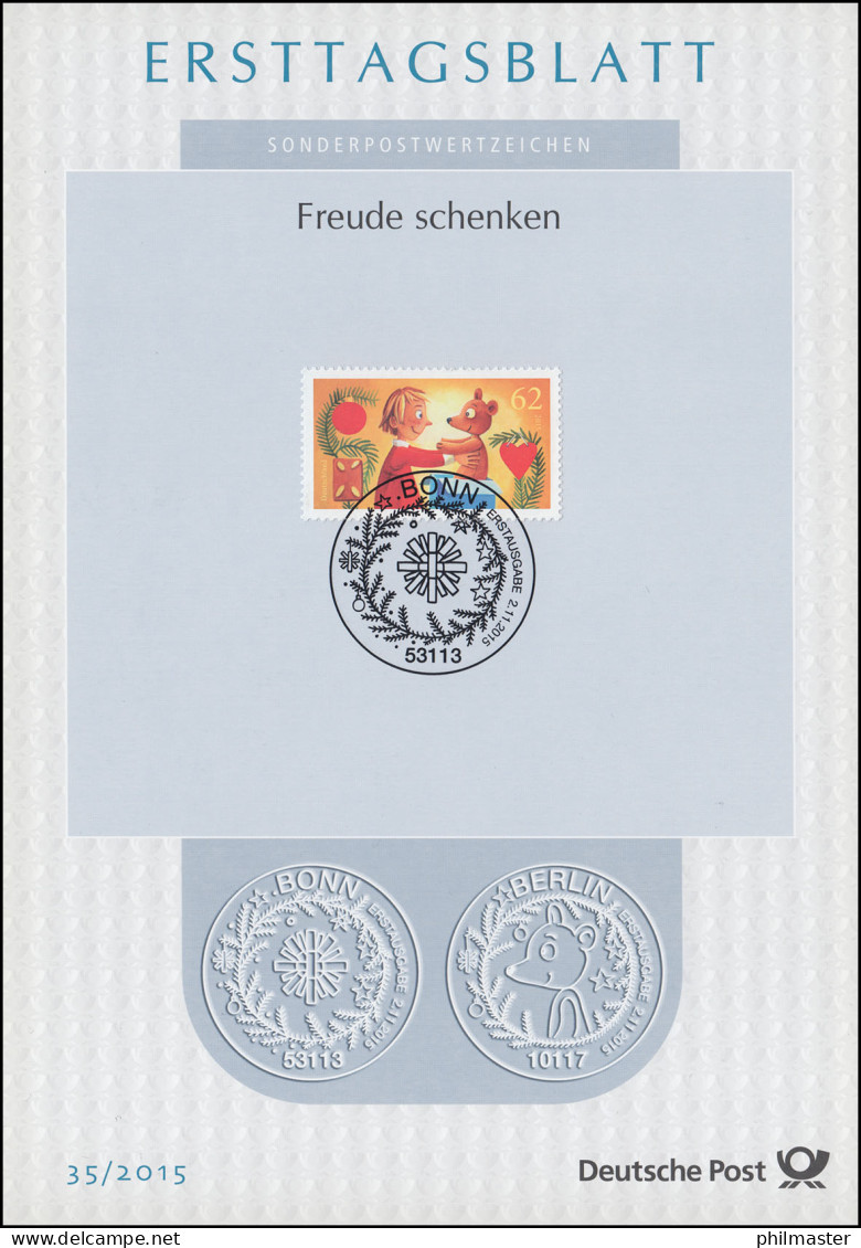 ETB 35/2015 Freude Schenken, Kind Mit Teddybär - 2011-…