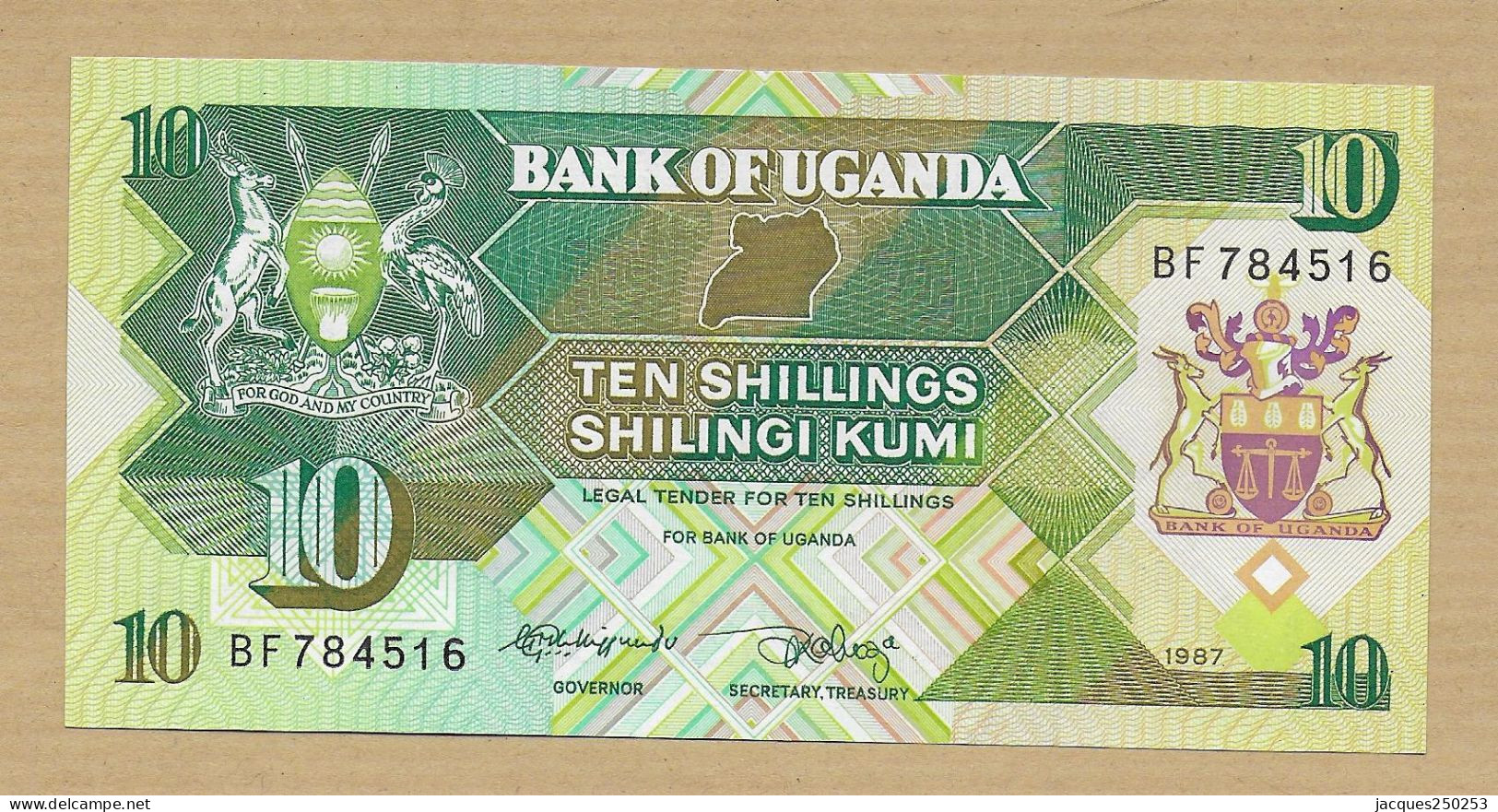 10 SHILLINGS 1987 NEUF - Oeganda