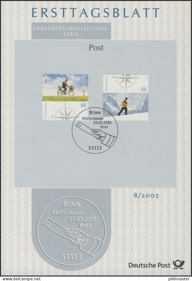 ETB 08/2005 Briefzustellung, Mit Rad, Zu Fuß Im Gebirge, Windrose - 2001-2010
