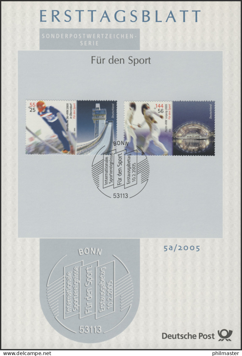 ETB 05+05a/2005 Sporthilfe, Fußball, Kunstturnen, Skispringen, Fechten - 2001-2010