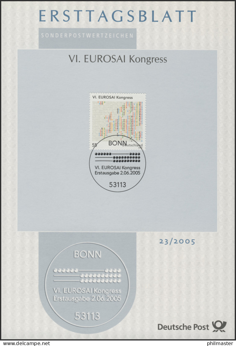 ETB 23/2005 EUROSAI Kongress, Landkarte Aus Zahlen - 2001-2010