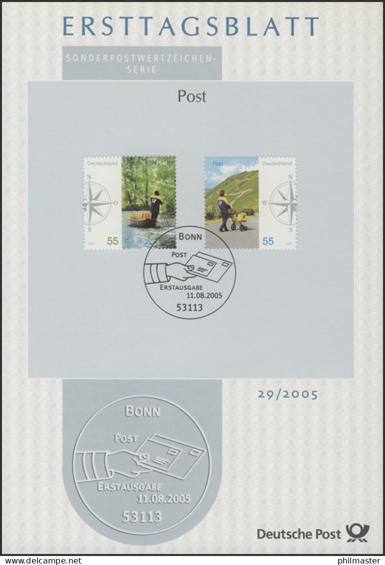 ETB 29/2005 Briefzustellung, Flußlandschaft, Gebirge, Windrose - 2001-2010