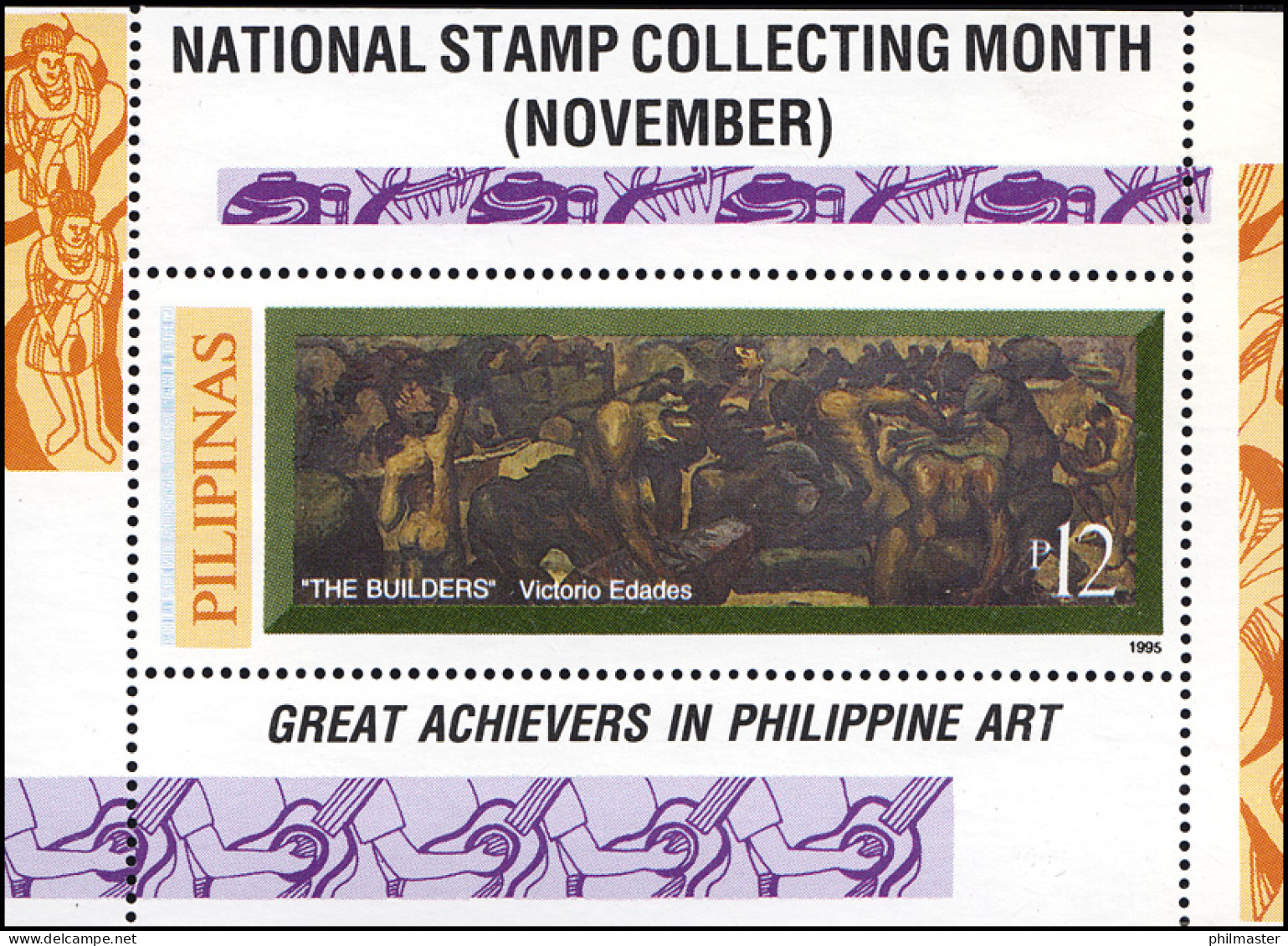 Philippinen Philatelie National Stamp-Collecting Gemälde/Painting 1995, Block ** - Autres & Non Classés