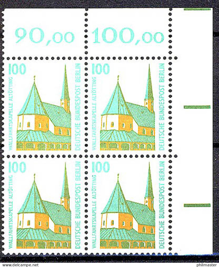 834 SWK 100 Pf Eck-Vbl. Or ** Postfrisch - Unused Stamps