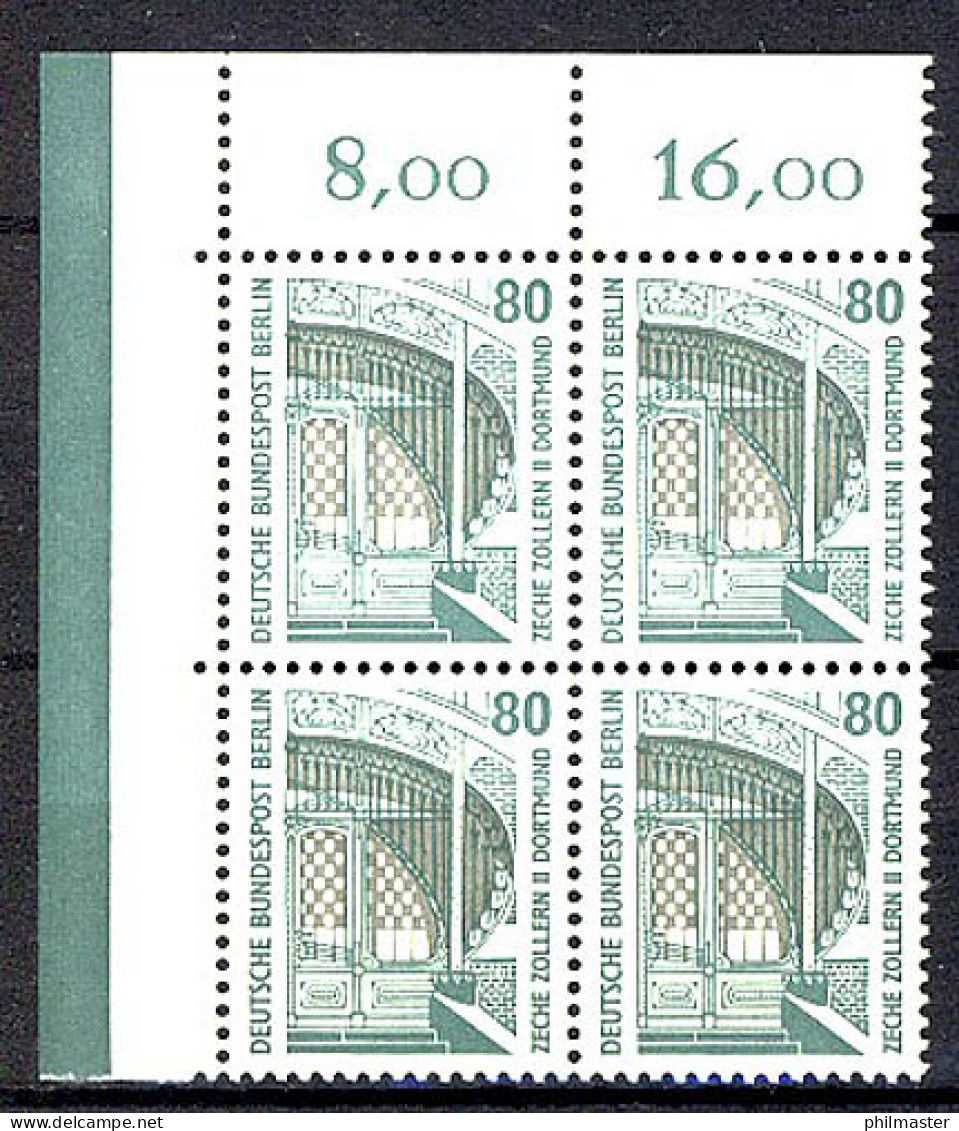 796 SWK 80 Pf Eck-Vbl. Ol ** Postfrisch - Unused Stamps