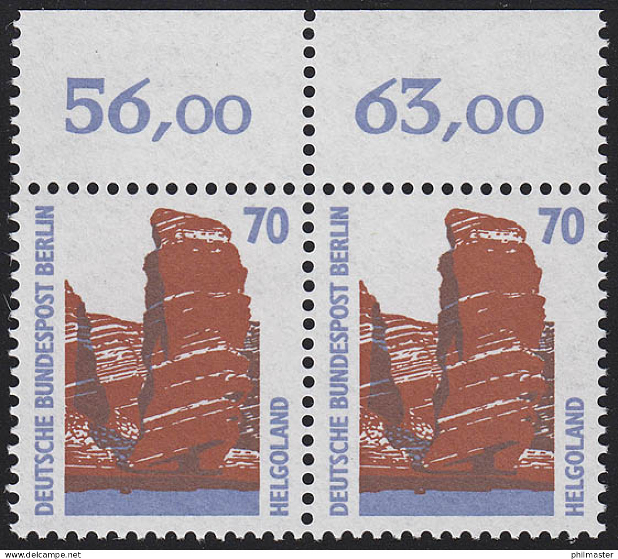 874 SWK 70 Pf Paar OR ** Postfrisch - Unused Stamps