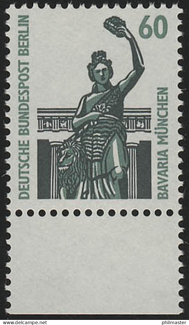 795 SWK 60 Pf Unterrand ** Postfrisch - Unused Stamps