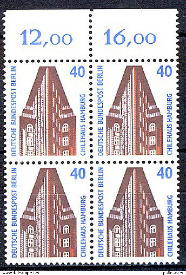 816 SWK 40 Pf OR-Viererbl. ** Postfrisch - Unused Stamps