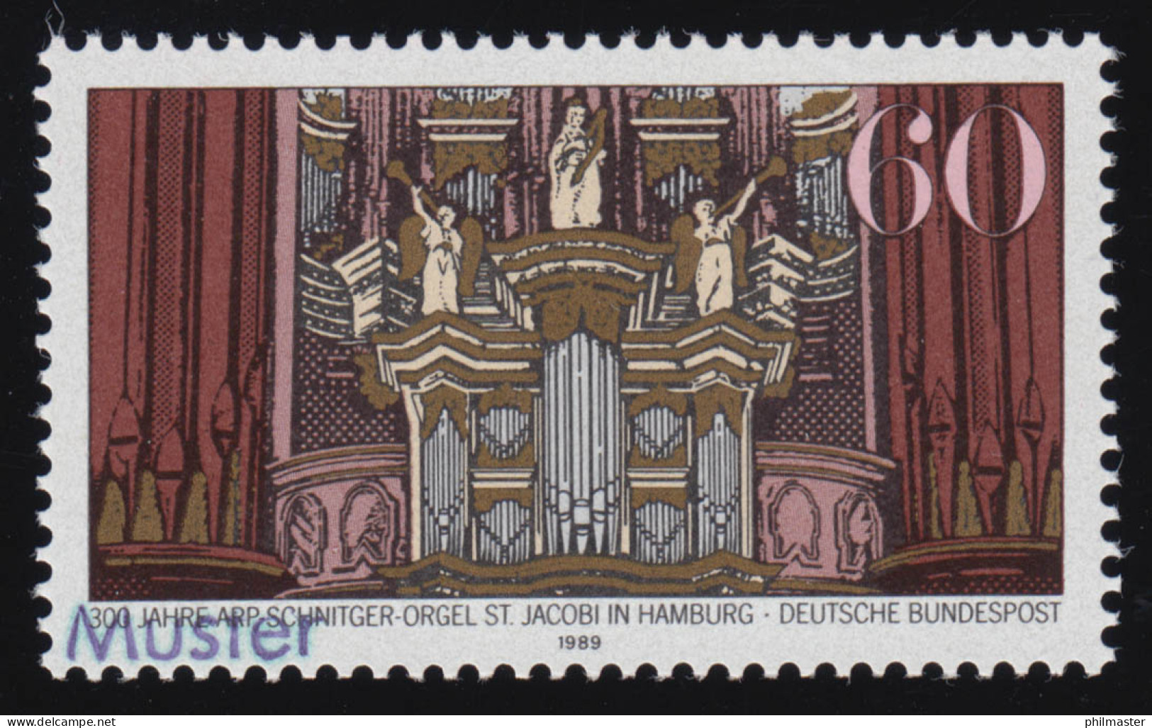 1441 Arp-Schnitger-Orgel Kirche St. Jacobi Hamburg, Muster-Aufdruck - Variétés Et Curiosités
