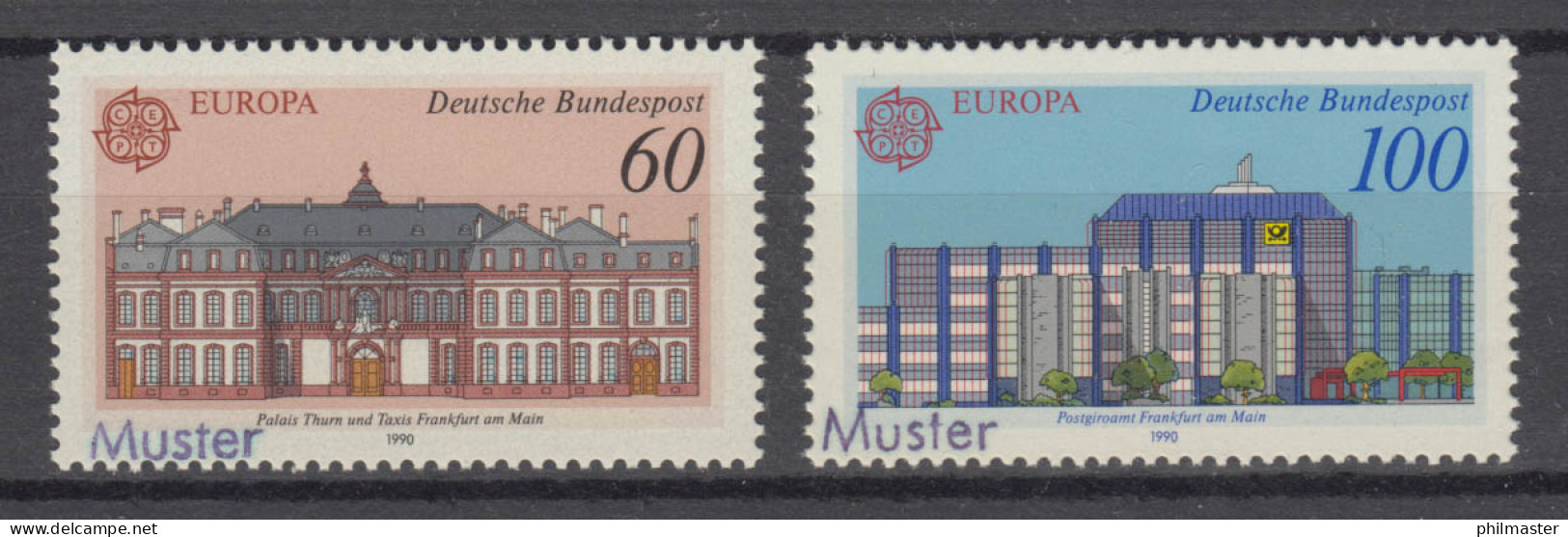 1461-1462 EUROPA: Postalische Einrichtungen, Satz Mit Muster-Aufdruck - Variétés Et Curiosités