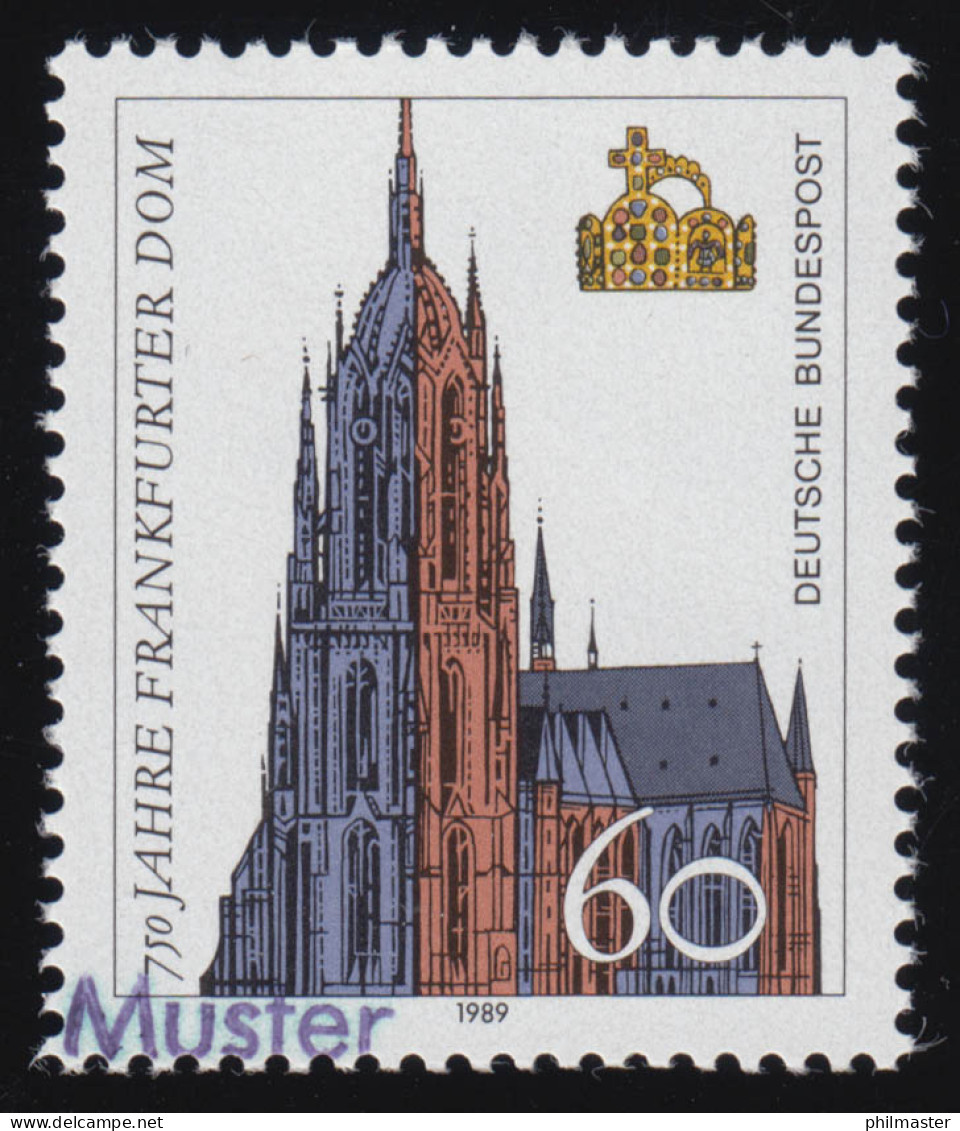 1434 Jubiläum 750 Jahre Dom Zu Frankfurt/Main, Muster-Aufdruck - Plaatfouten En Curiosa