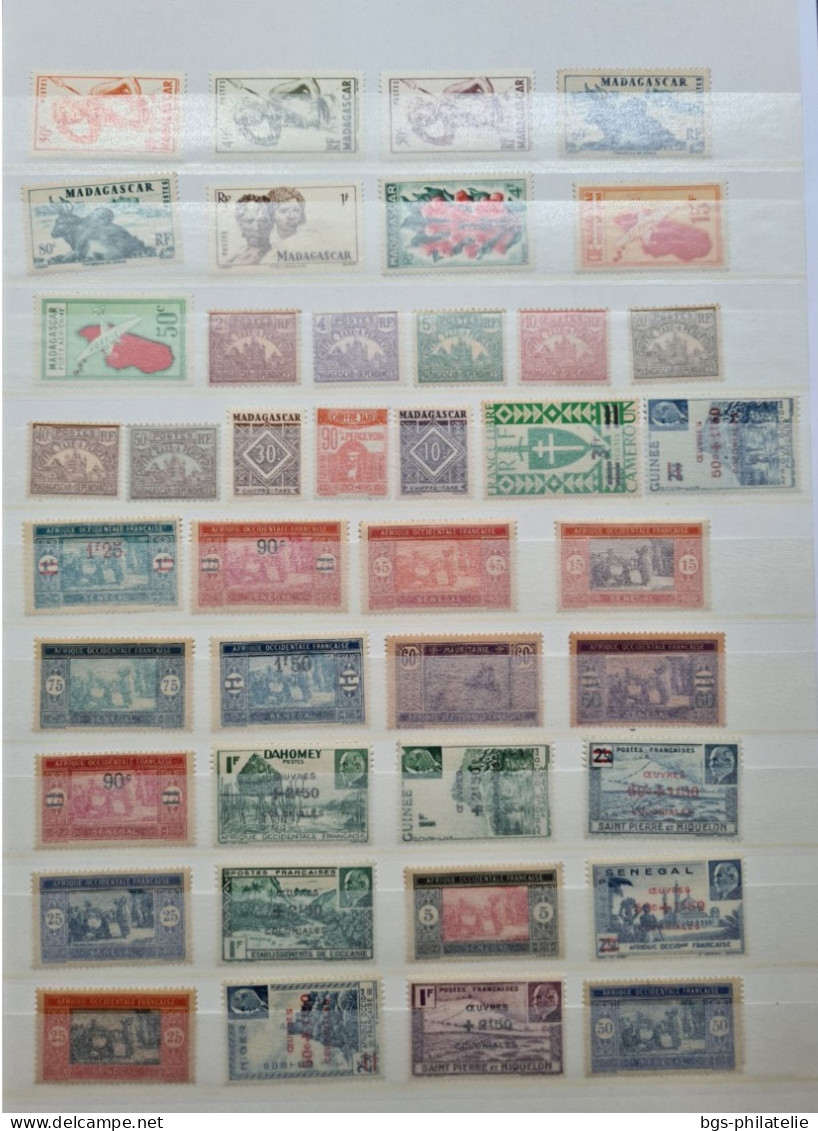Collection de timbres de colonies Françaises neufs ** et neufs *. (