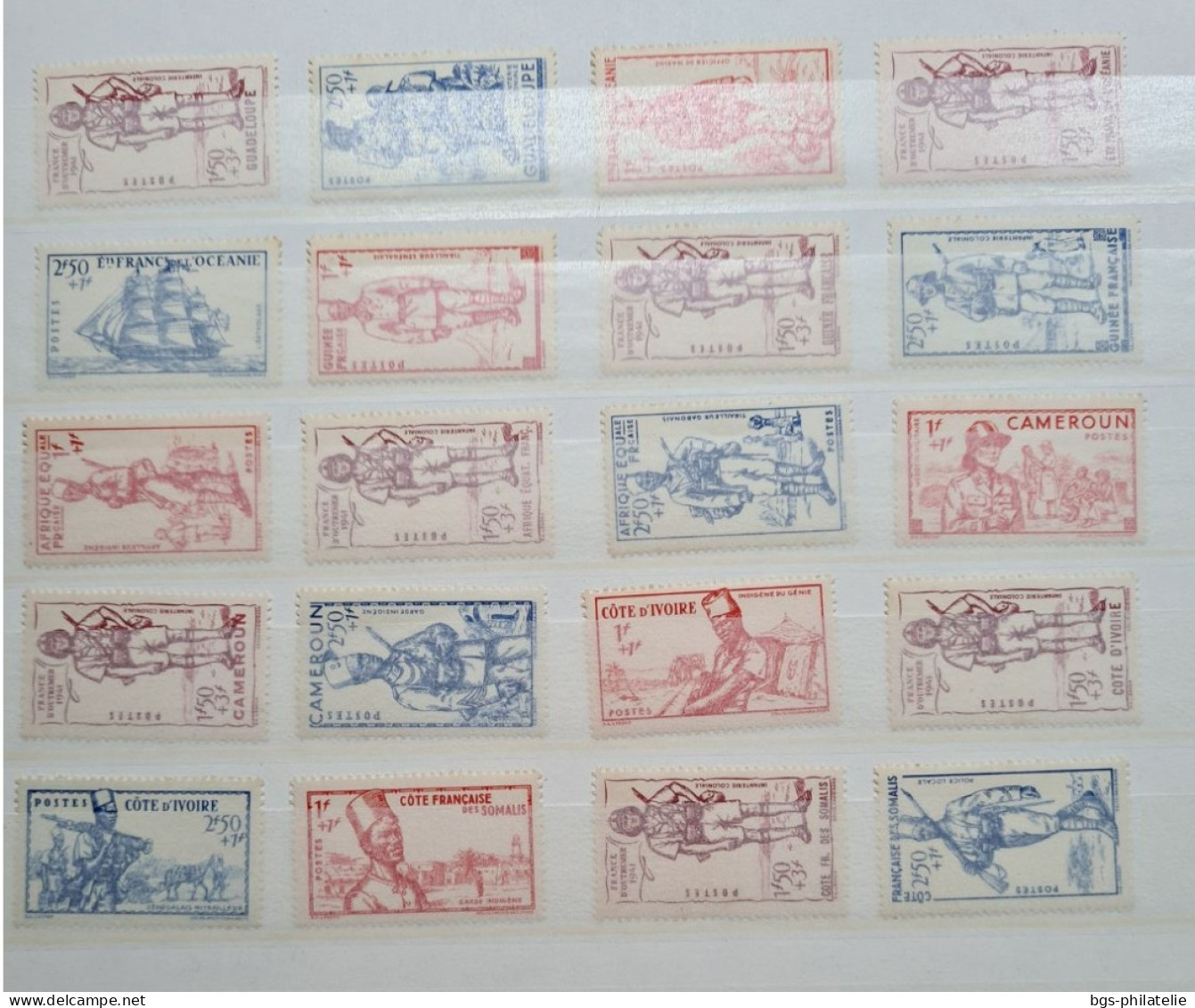 Collection de timbres de colonies Françaises neufs ** et neufs *. (