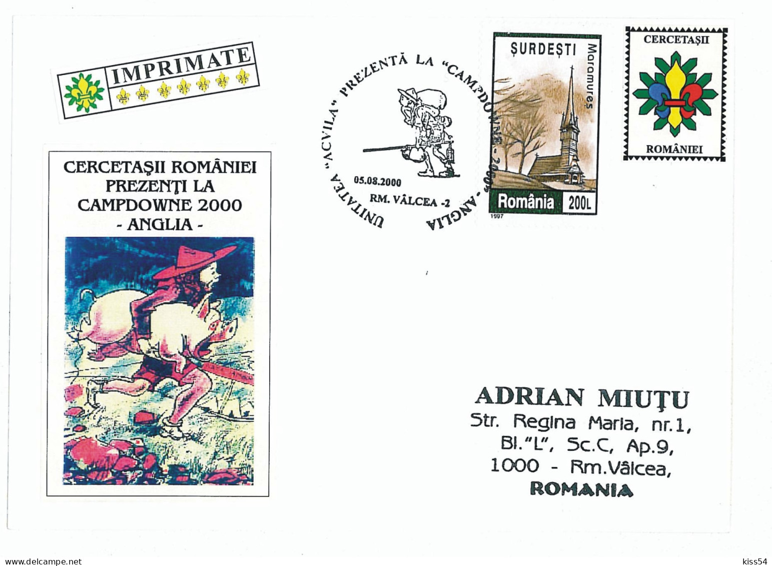 SC 70 - 1045 Scout ROMANIA - Cover - Used - 2000 - Lettres & Documents