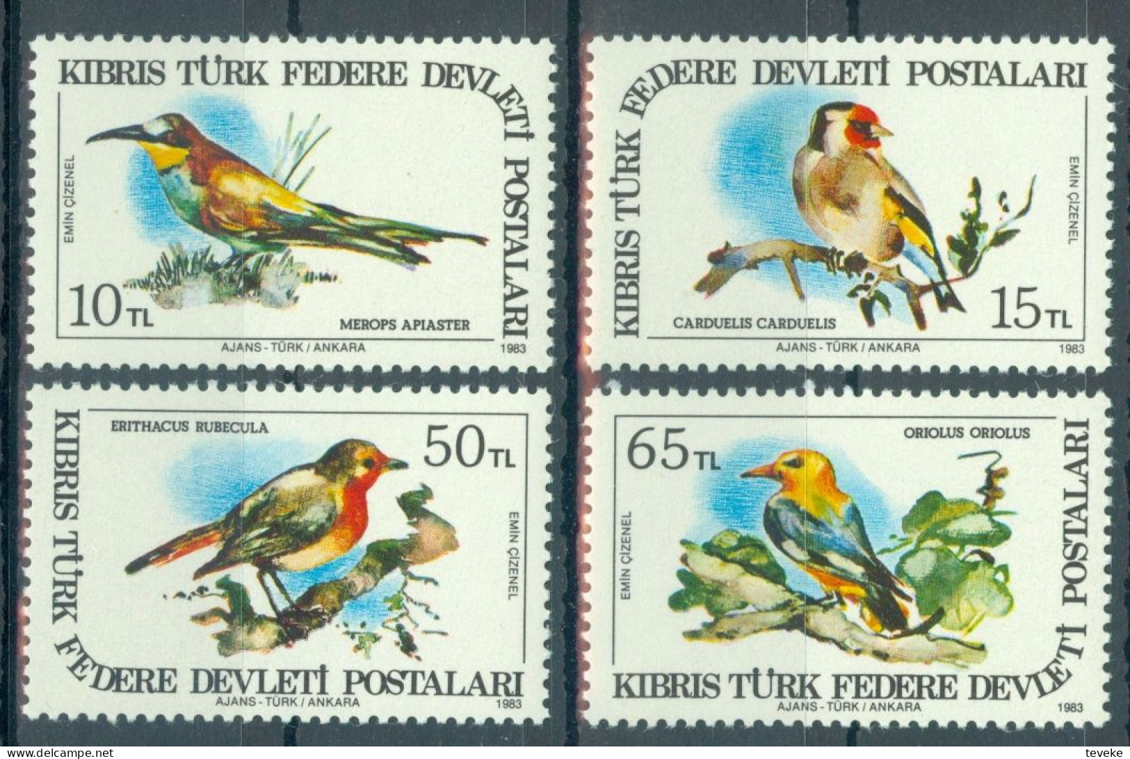TURKISH CYPRUS 1983 - Michel Nr. 134/137 - MNH ** - Fauna - Birds - Nuovi