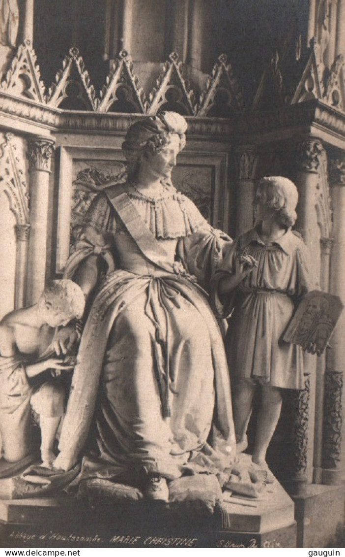 CPA - Abbaye HAUTECOMBE -  Statue Marie-Christine De BOURBON ... Edition G.Brun Photo - Sculptures