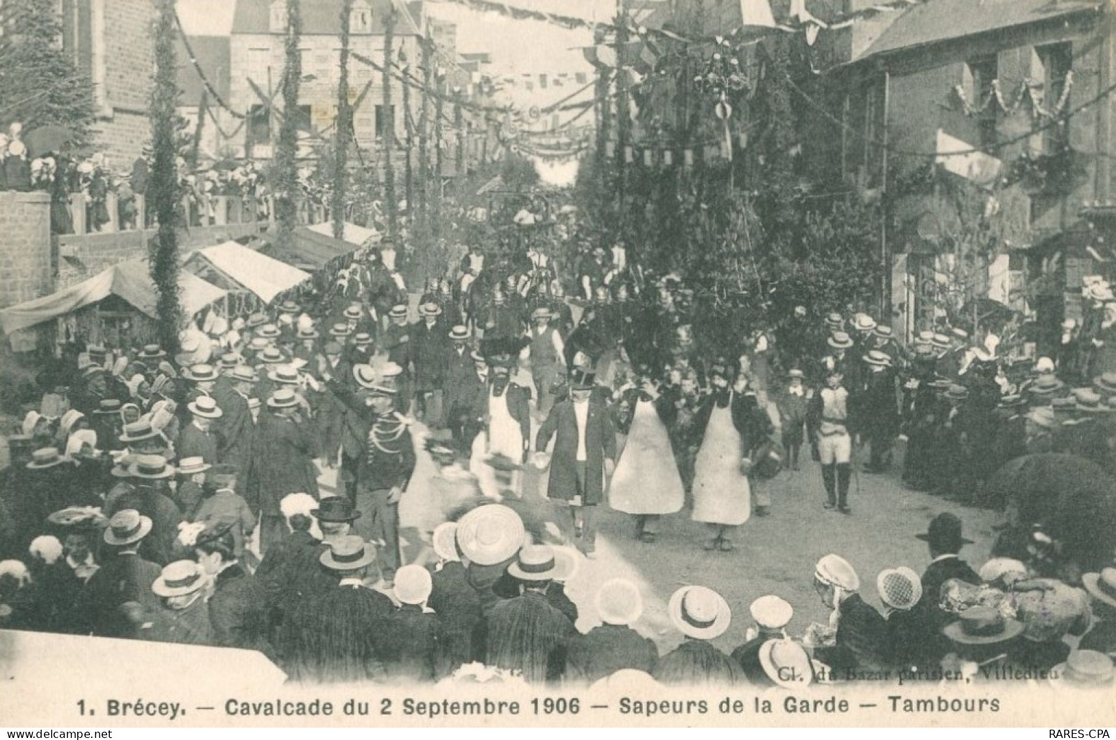 50 BRECEY - Calvacade Du 02 Septembre 1906 - Sapeurs Pompiers - Tambours ( Cachet Aux 100 000 Articles Granville ) - TTB - Andere & Zonder Classificatie