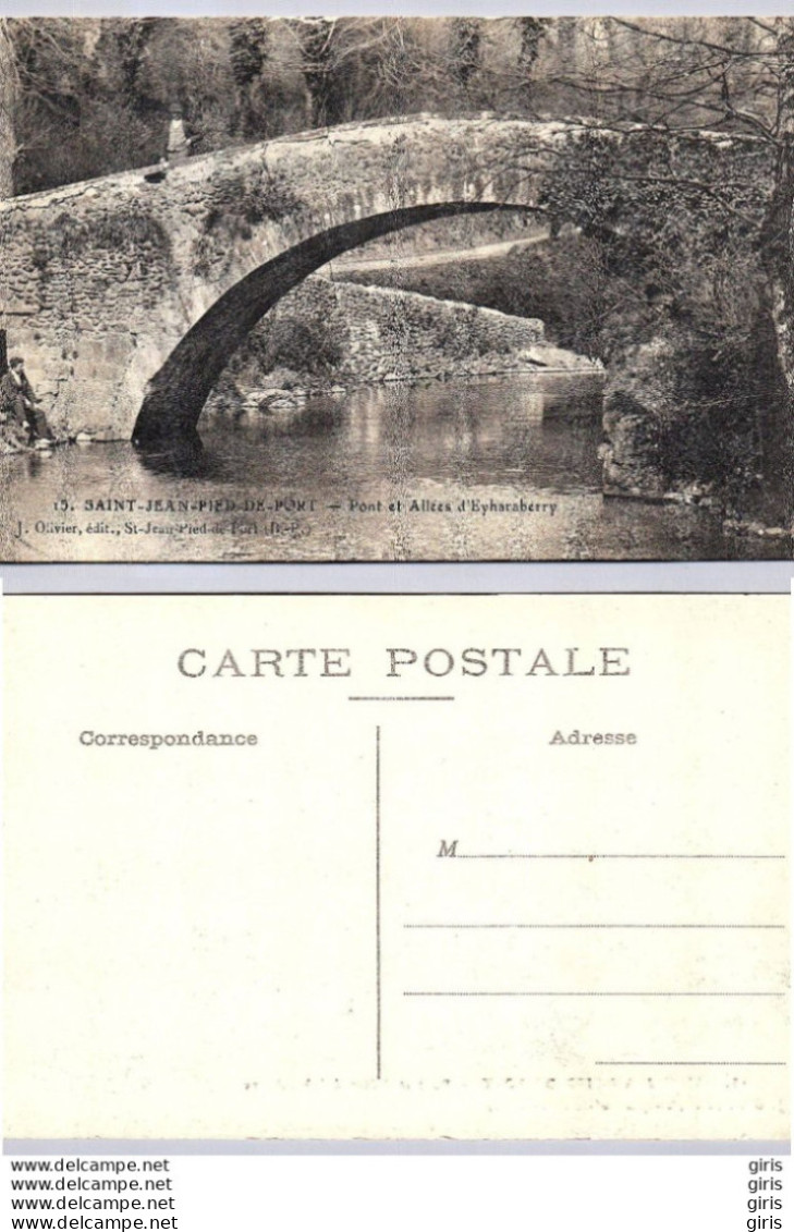 64 - Pyrénées-Atlantiques - Saint Jean Pied De Port - Pont Romain Et Allée D'Eyharaberry - Saint Jean Pied De Port