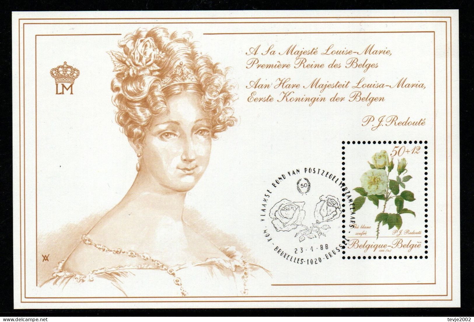 Belgien 1988 - Mi.Nr. Block 57 - Gestempelt Used - Blumen Flowers Rosen Flowers - Rosen