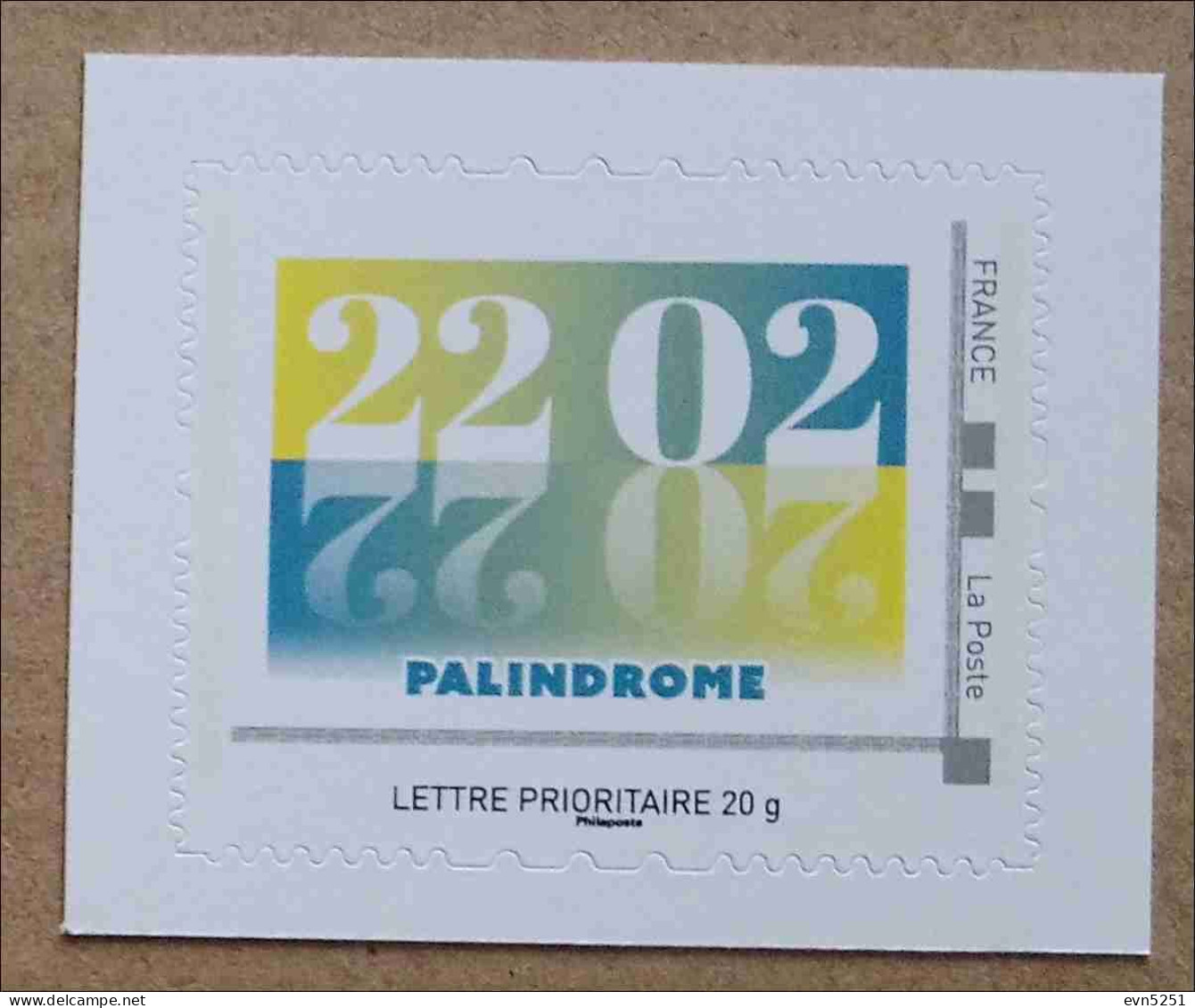 A4-88 : Palindrome - 22 02 2022 (autoadhésif / Autocollant) - Unused Stamps