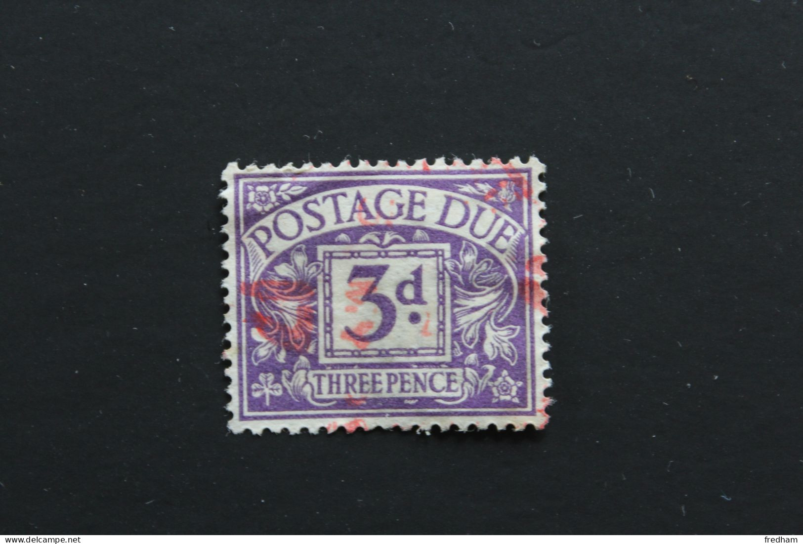 1918 Y&T GB T4 POSTAGE DUE  3d. THREE PENCE OBLITERE - Strafportzegels