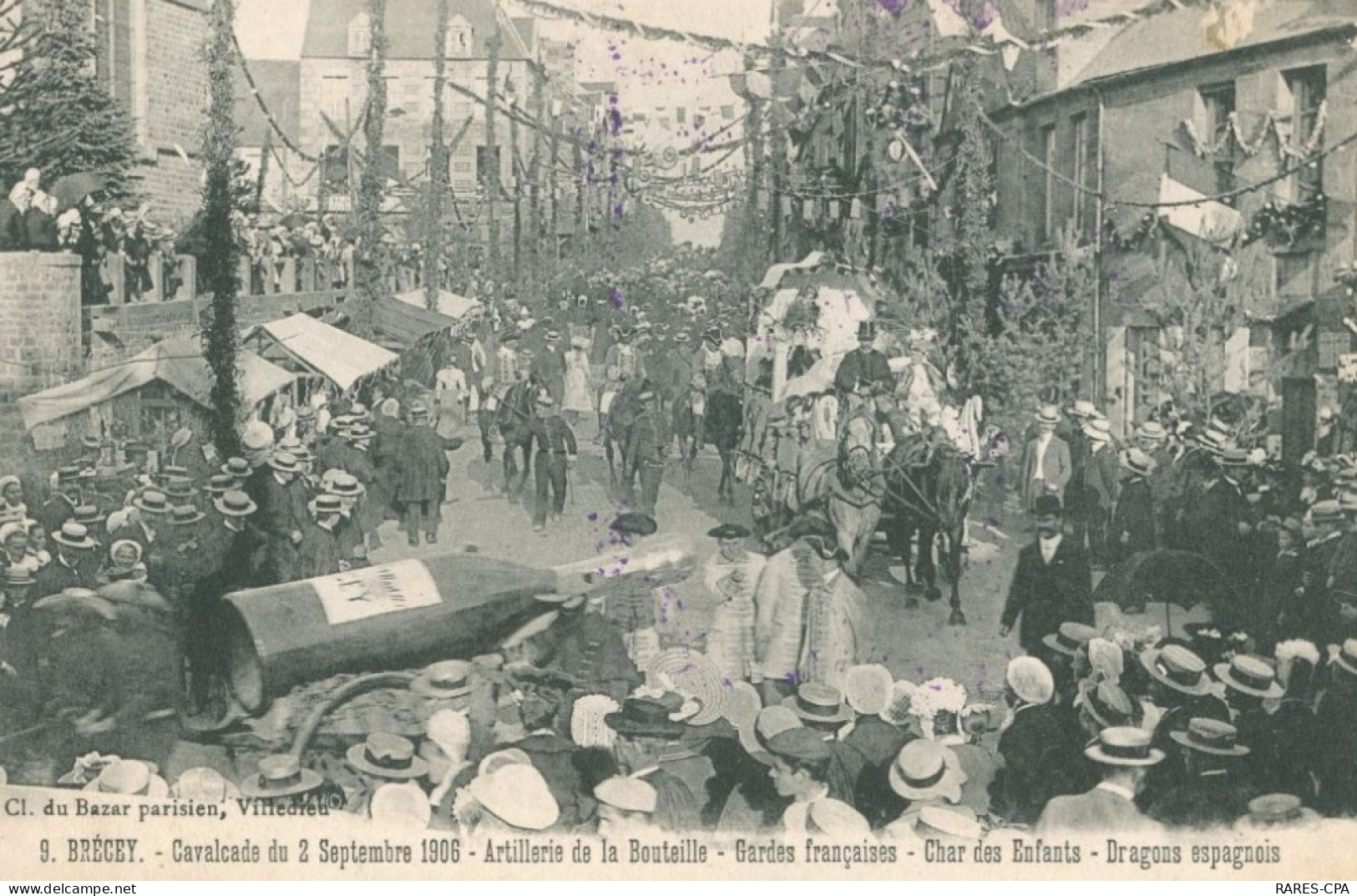 50 BRECEY - Calvacade Du 02 Septembre 1906 - 4 Chars Cités -( Cachet Aux 100 000 Articles Granville ) - TTB - Other & Unclassified