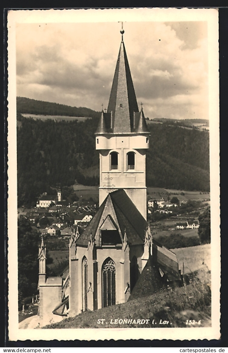 AK Bad St. Leonhard Im Lavanttal, Teilansicht Mit Kirchturm  - Otros & Sin Clasificación