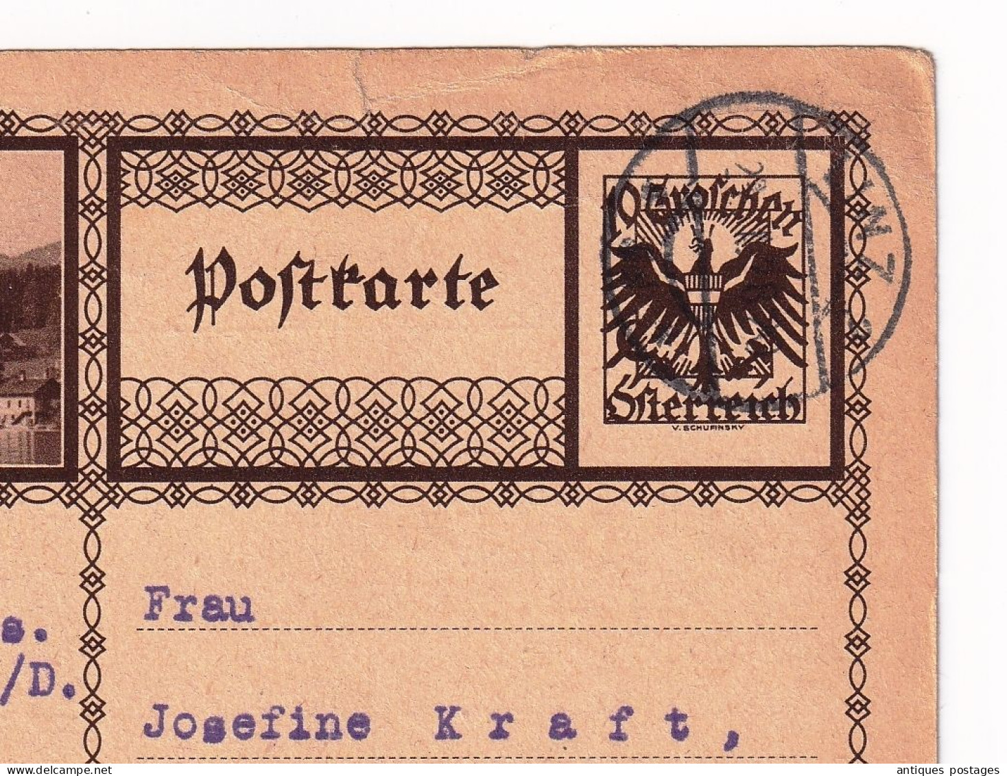 Postkarte 1928 Linz Papierwarenfabrik Österreich Austria Autriche Wien Josefine Kraft - Briefkaarten