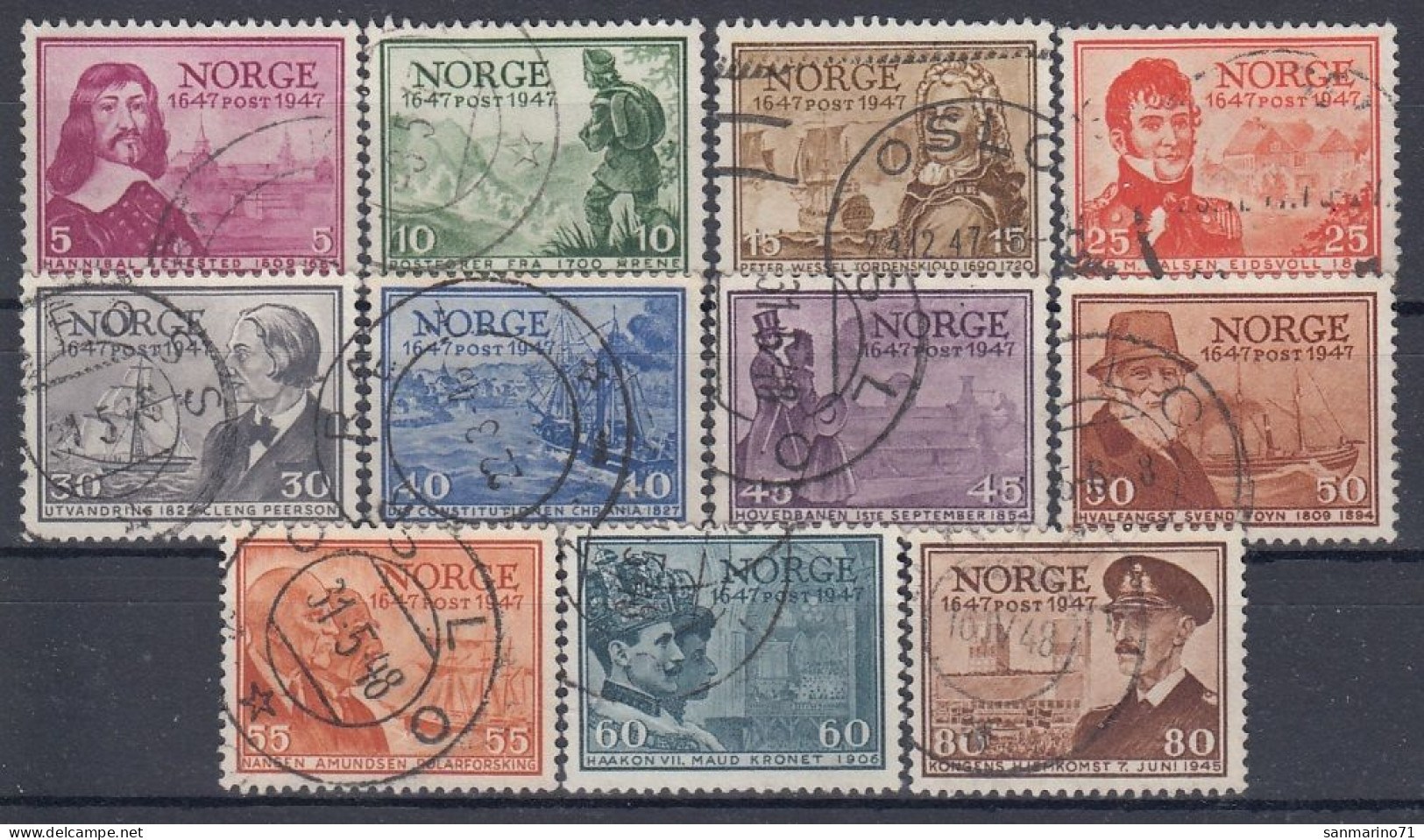 NORWAY 323-333,used,falc Hinged - Andere & Zonder Classificatie