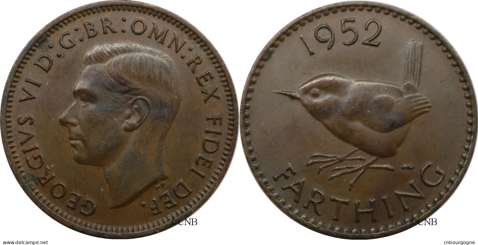Royaume-Uni - George VI - Farthing 1952 - SUP/AU58 Brown - Mon6673 - B. 1 Farthing