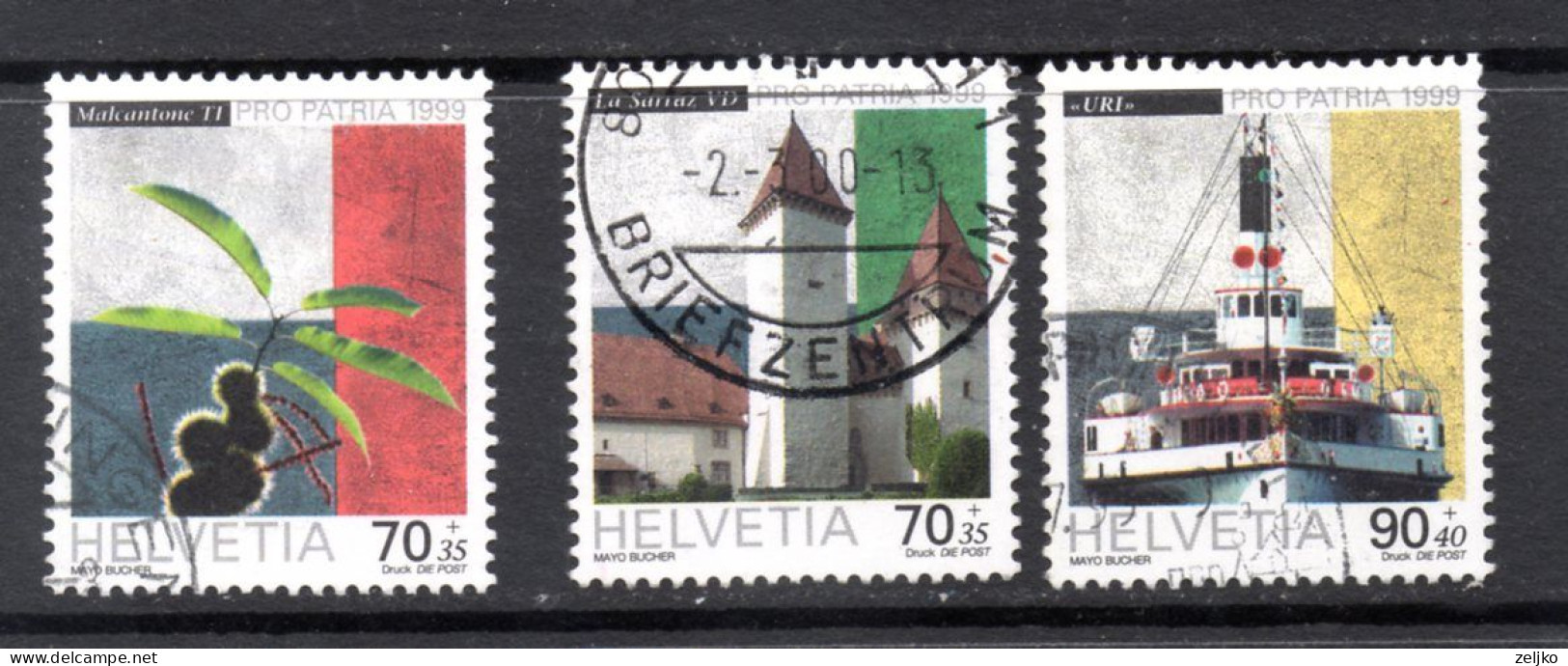 Switzerland, Used, 1999, Michel 1681, 1682, 1683 - Usati