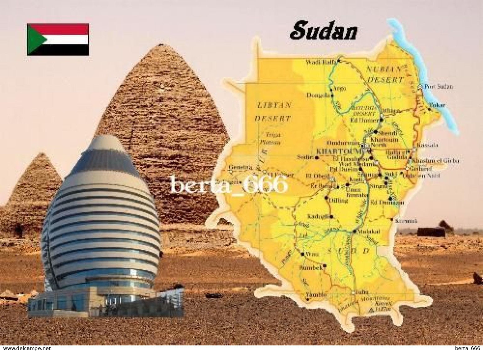 Sudan Country Map (Before Partition) New Postcard * Carte Geographique * Landkarte - Sudán