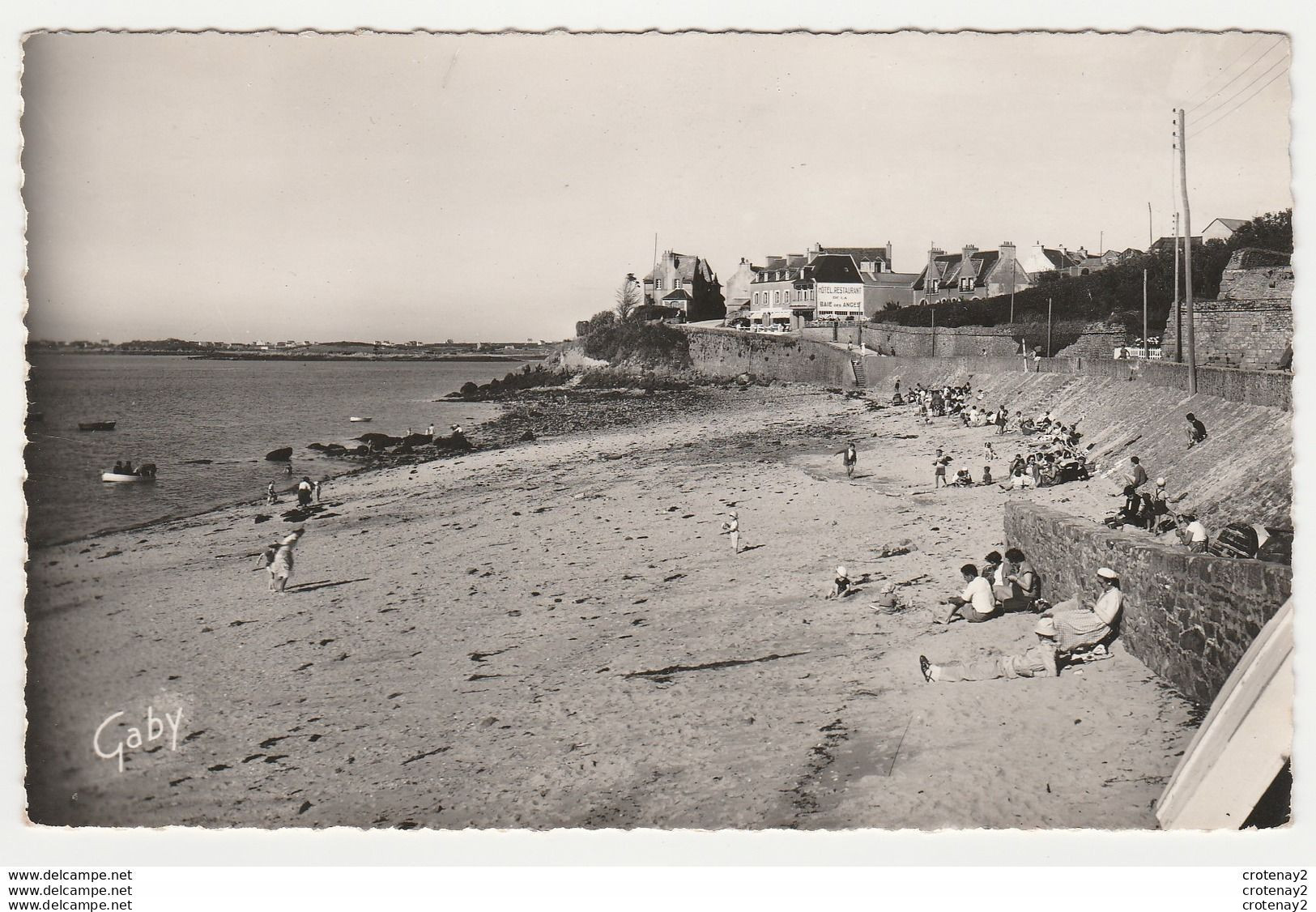 29 L'ABER WRAC'H Vers Plouguerneau Plage Et Hôtel De La Baie Des Anges à Marée Basse En 1960 Bronzage Habillé Intégral ! - Plouguerneau