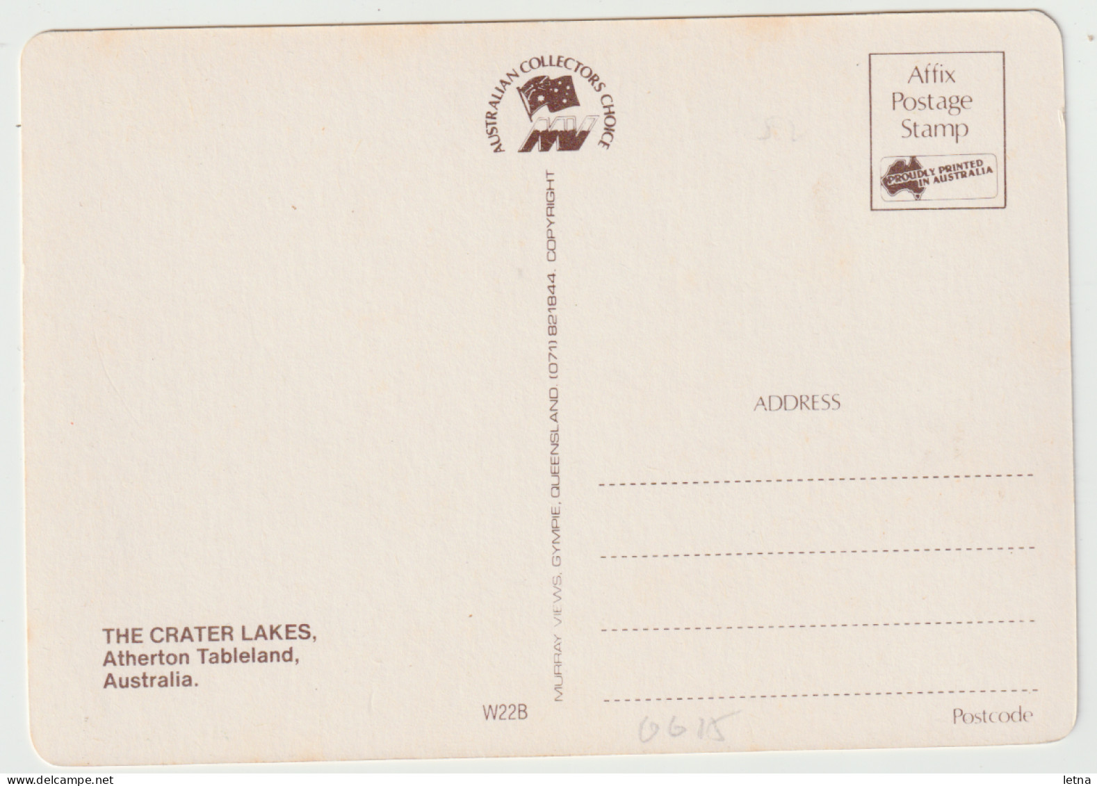 Australia QUEENSLAND QLD Crater Lakes ATHERTON TABLELAND Murray Views W22B Postcard C1980s - Atherton Tablelands