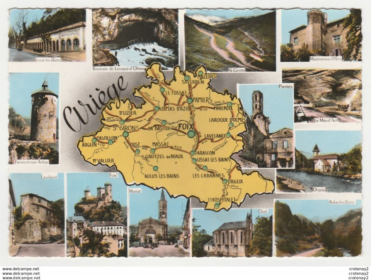 09 Le Département De L'ARIEGE Plan Et Multivues En 1967 Foix Massat Lavelanet Orgeix St Girons Ussat Oust ........... - Foix